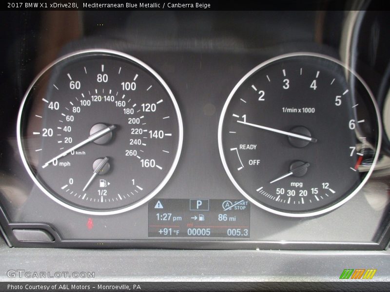 Mediterranean Blue Metallic / Canberra Beige 2017 BMW X1 xDrive28i
