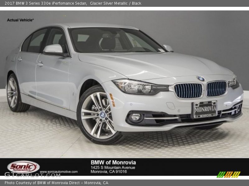 Glacier Silver Metallic / Black 2017 BMW 3 Series 330e iPerfomance Sedan