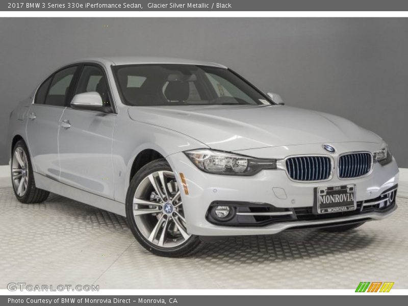 Glacier Silver Metallic / Black 2017 BMW 3 Series 330e iPerfomance Sedan