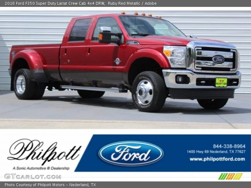 Ruby Red Metallic / Adobe 2016 Ford F350 Super Duty Lariat Crew Cab 4x4 DRW
