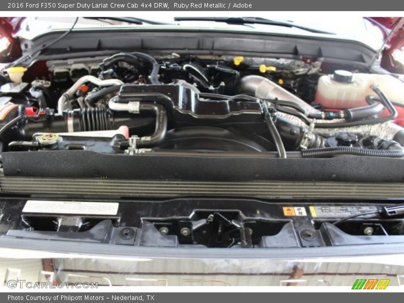 Ruby Red Metallic / Adobe 2016 Ford F350 Super Duty Lariat Crew Cab 4x4 DRW