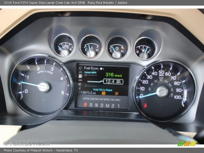 Ruby Red Metallic / Adobe 2016 Ford F350 Super Duty Lariat Crew Cab 4x4 DRW