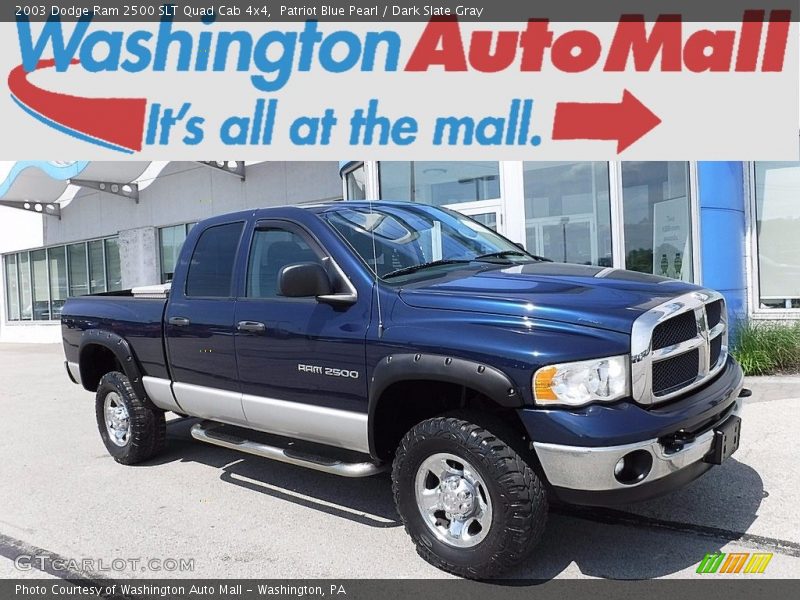 Patriot Blue Pearl / Dark Slate Gray 2003 Dodge Ram 2500 SLT Quad Cab 4x4