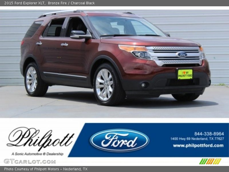 Bronze Fire / Charcoal Black 2015 Ford Explorer XLT