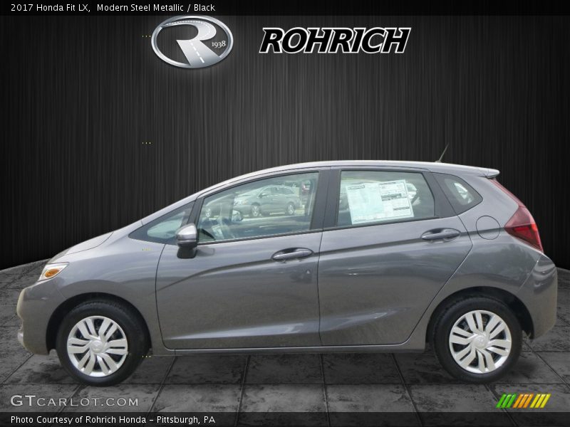 Modern Steel Metallic / Black 2017 Honda Fit LX