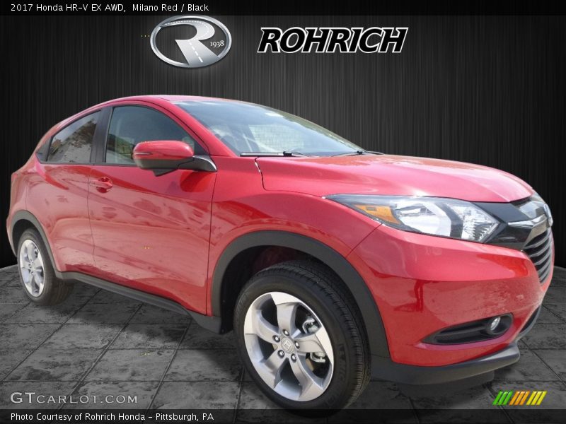 Milano Red / Black 2017 Honda HR-V EX AWD