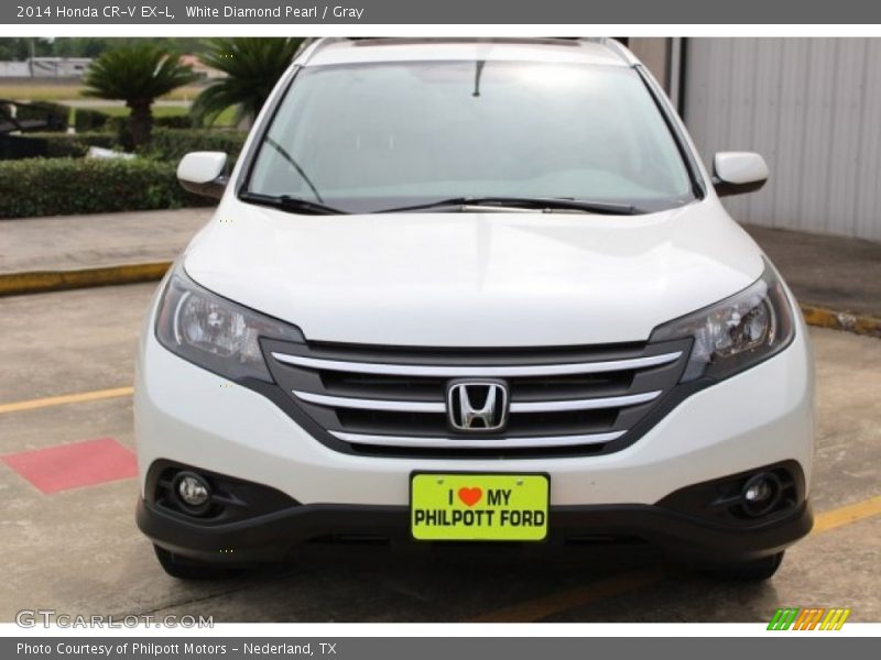 White Diamond Pearl / Gray 2014 Honda CR-V EX-L