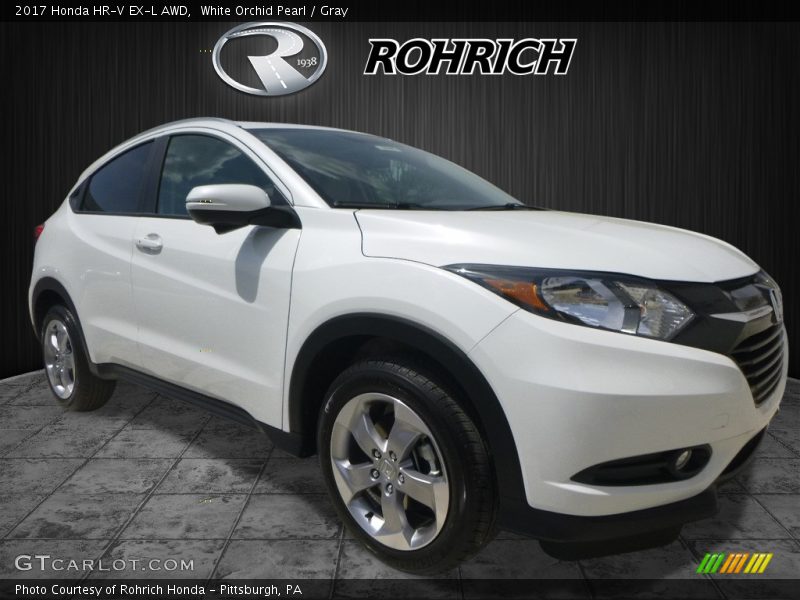 White Orchid Pearl / Gray 2017 Honda HR-V EX-L AWD