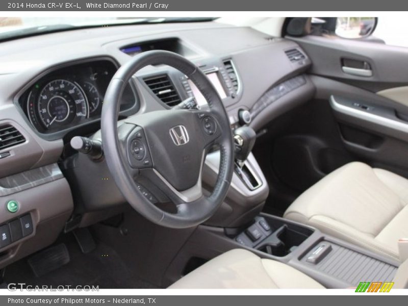 White Diamond Pearl / Gray 2014 Honda CR-V EX-L