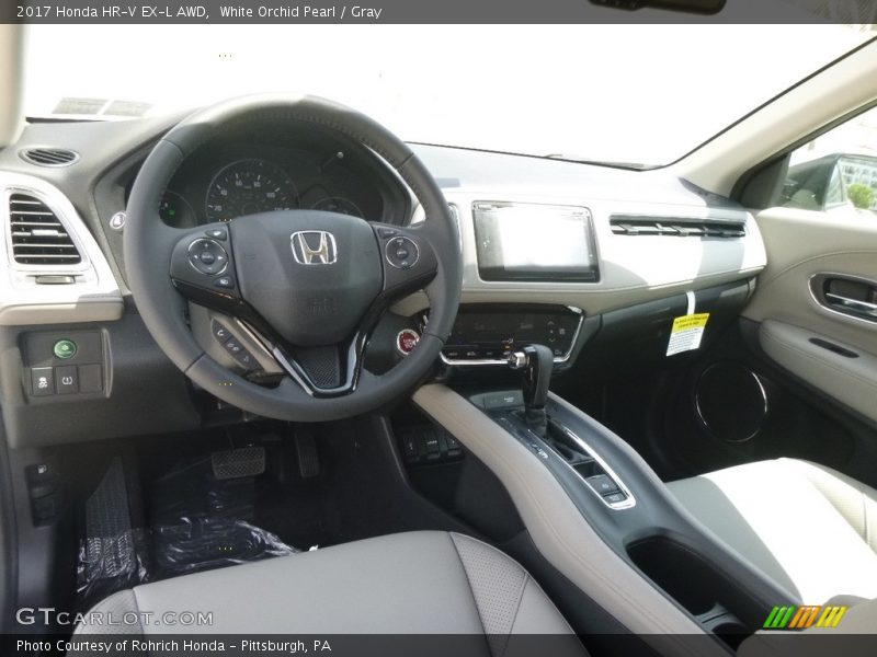 White Orchid Pearl / Gray 2017 Honda HR-V EX-L AWD
