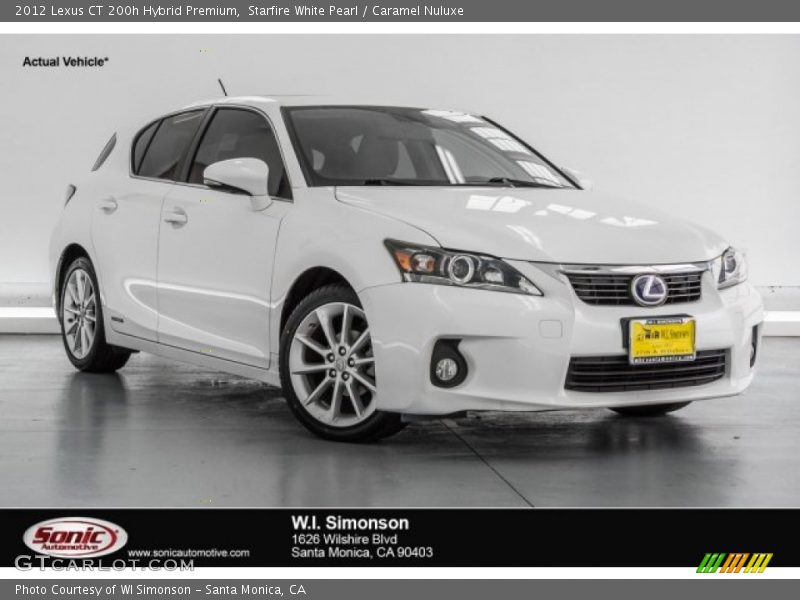 Starfire White Pearl / Caramel Nuluxe 2012 Lexus CT 200h Hybrid Premium