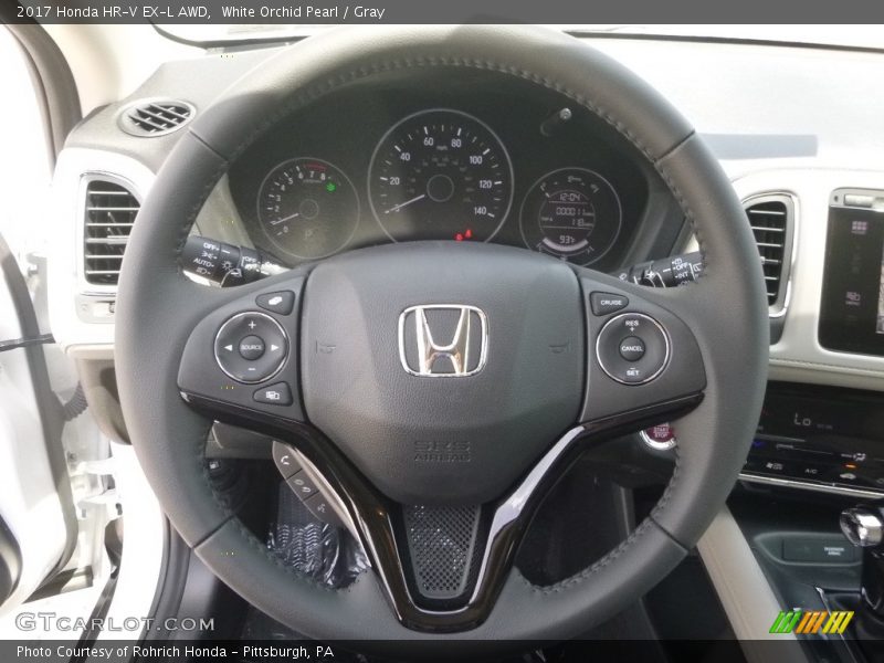 White Orchid Pearl / Gray 2017 Honda HR-V EX-L AWD
