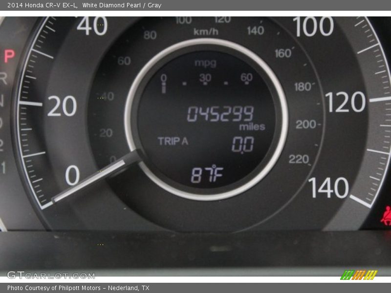 White Diamond Pearl / Gray 2014 Honda CR-V EX-L