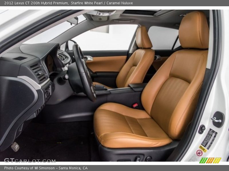 Starfire White Pearl / Caramel Nuluxe 2012 Lexus CT 200h Hybrid Premium