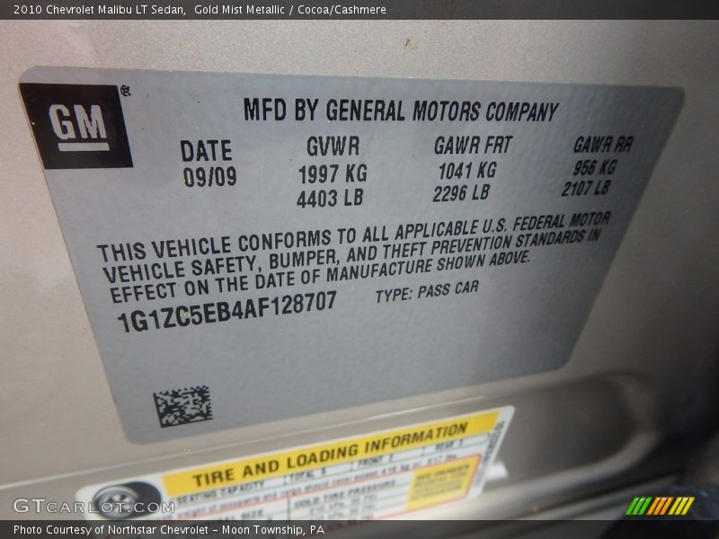 Gold Mist Metallic / Cocoa/Cashmere 2010 Chevrolet Malibu LT Sedan