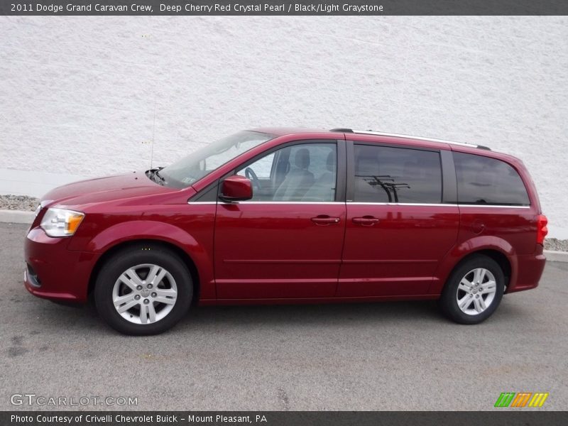 Deep Cherry Red Crystal Pearl / Black/Light Graystone 2011 Dodge Grand Caravan Crew