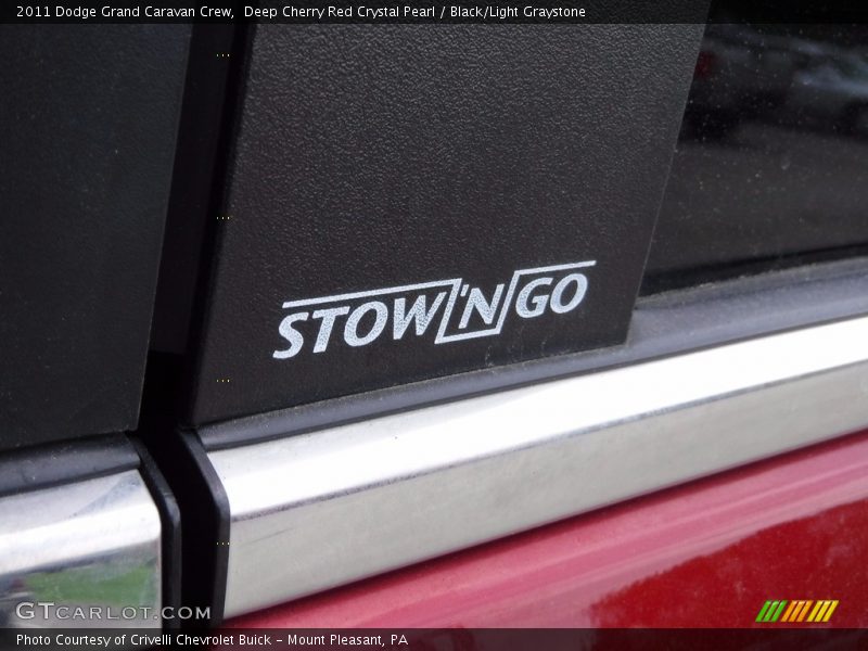 Deep Cherry Red Crystal Pearl / Black/Light Graystone 2011 Dodge Grand Caravan Crew