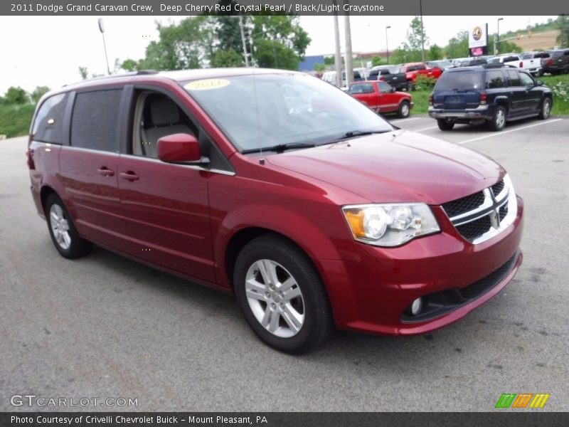 Deep Cherry Red Crystal Pearl / Black/Light Graystone 2011 Dodge Grand Caravan Crew