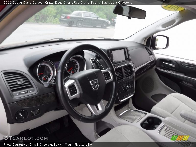 Deep Cherry Red Crystal Pearl / Black/Light Graystone 2011 Dodge Grand Caravan Crew