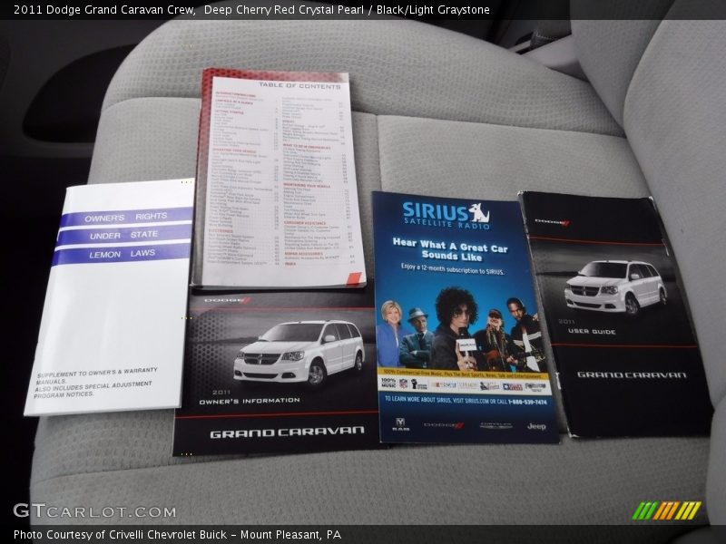 Deep Cherry Red Crystal Pearl / Black/Light Graystone 2011 Dodge Grand Caravan Crew