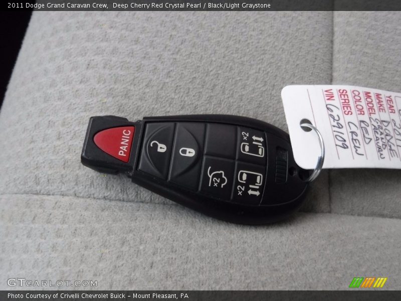 Deep Cherry Red Crystal Pearl / Black/Light Graystone 2011 Dodge Grand Caravan Crew