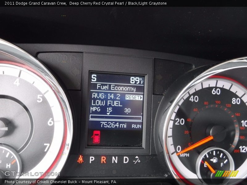 Deep Cherry Red Crystal Pearl / Black/Light Graystone 2011 Dodge Grand Caravan Crew