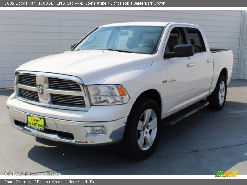 Stone White / Light Pebble Beige/Bark Brown 2009 Dodge Ram 1500 SLT Crew Cab 4x4