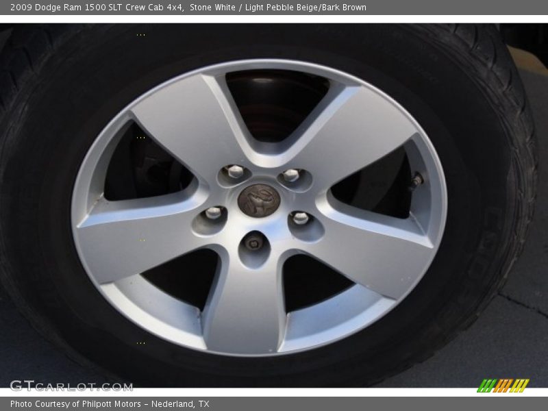 Stone White / Light Pebble Beige/Bark Brown 2009 Dodge Ram 1500 SLT Crew Cab 4x4