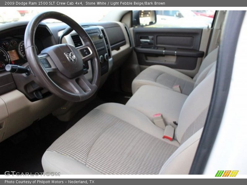 Stone White / Light Pebble Beige/Bark Brown 2009 Dodge Ram 1500 SLT Crew Cab 4x4