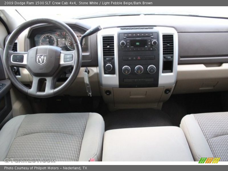 Stone White / Light Pebble Beige/Bark Brown 2009 Dodge Ram 1500 SLT Crew Cab 4x4