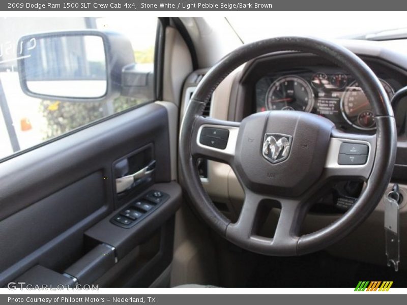Stone White / Light Pebble Beige/Bark Brown 2009 Dodge Ram 1500 SLT Crew Cab 4x4
