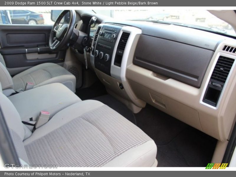 Stone White / Light Pebble Beige/Bark Brown 2009 Dodge Ram 1500 SLT Crew Cab 4x4