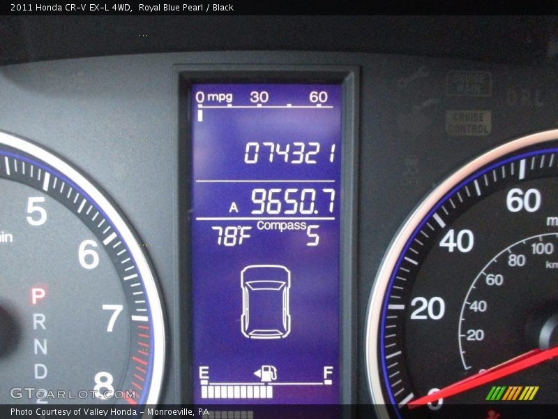 Royal Blue Pearl / Black 2011 Honda CR-V EX-L 4WD