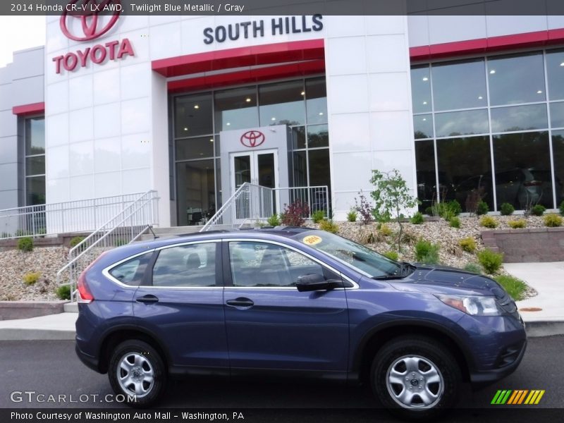 Twilight Blue Metallic / Gray 2014 Honda CR-V LX AWD