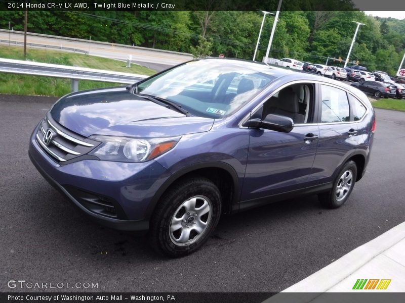 Twilight Blue Metallic / Gray 2014 Honda CR-V LX AWD