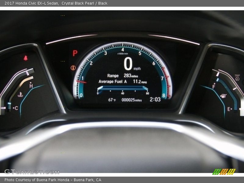 Crystal Black Pearl / Black 2017 Honda Civic EX-L Sedan