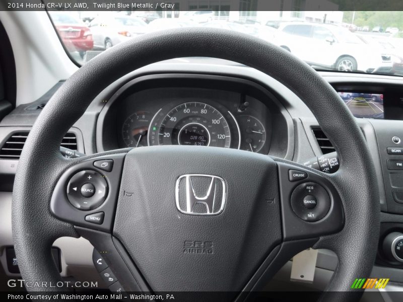 Twilight Blue Metallic / Gray 2014 Honda CR-V LX AWD