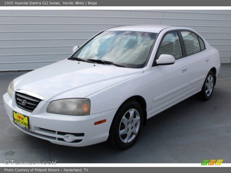 Nordic White / Beige 2005 Hyundai Elantra GLS Sedan