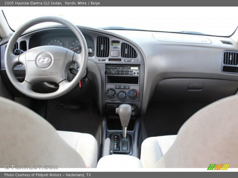 Nordic White / Beige 2005 Hyundai Elantra GLS Sedan