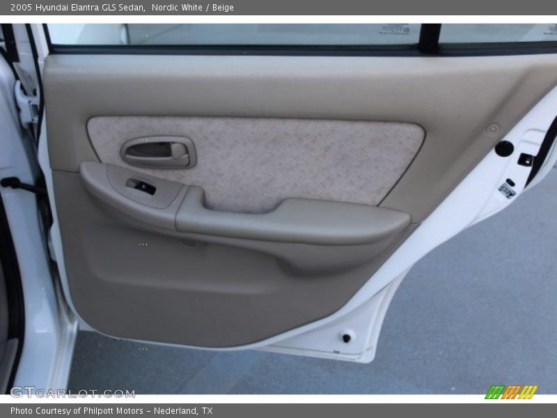 Nordic White / Beige 2005 Hyundai Elantra GLS Sedan