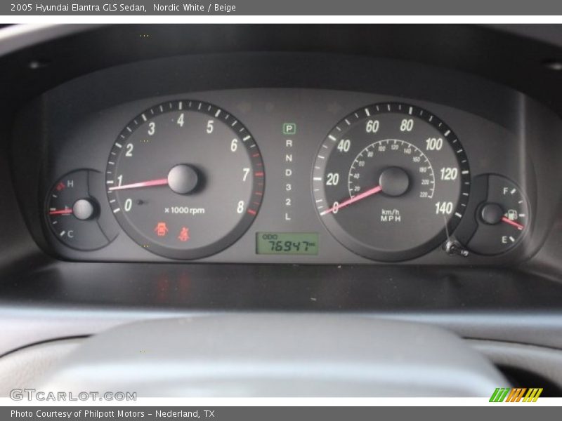 Nordic White / Beige 2005 Hyundai Elantra GLS Sedan