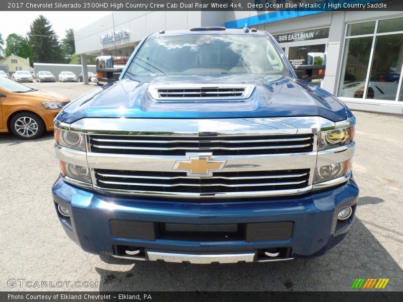 Deep Ocean Blue Metallic / High Country Saddle 2017 Chevrolet Silverado 3500HD High Country Crew Cab Dual Rear Wheel 4x4