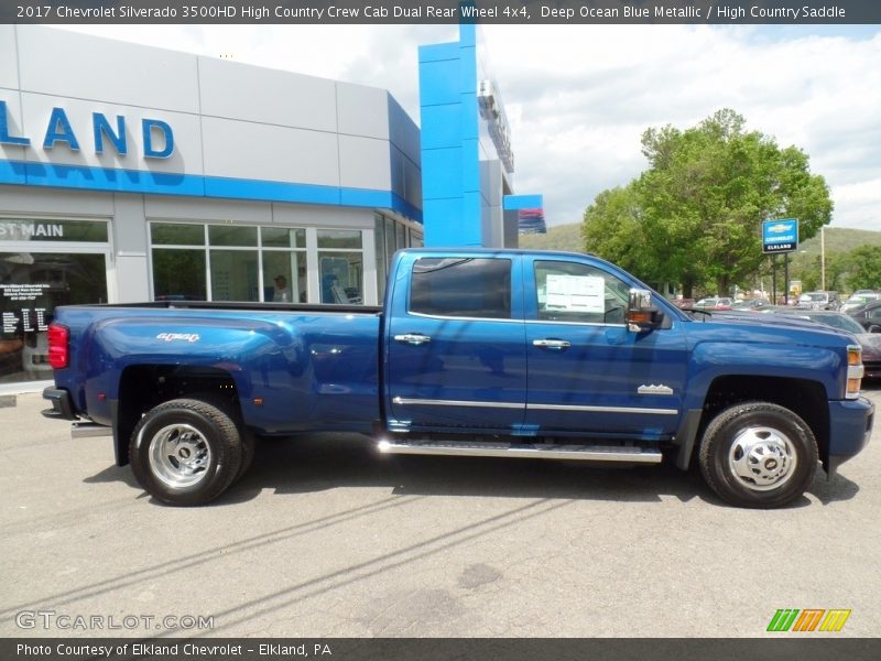 Deep Ocean Blue Metallic / High Country Saddle 2017 Chevrolet Silverado 3500HD High Country Crew Cab Dual Rear Wheel 4x4