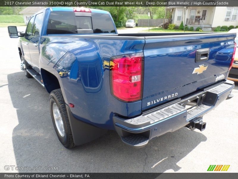 Deep Ocean Blue Metallic / High Country Saddle 2017 Chevrolet Silverado 3500HD High Country Crew Cab Dual Rear Wheel 4x4