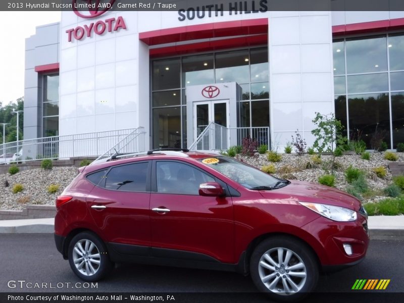 Garnet Red / Taupe 2013 Hyundai Tucson Limited AWD