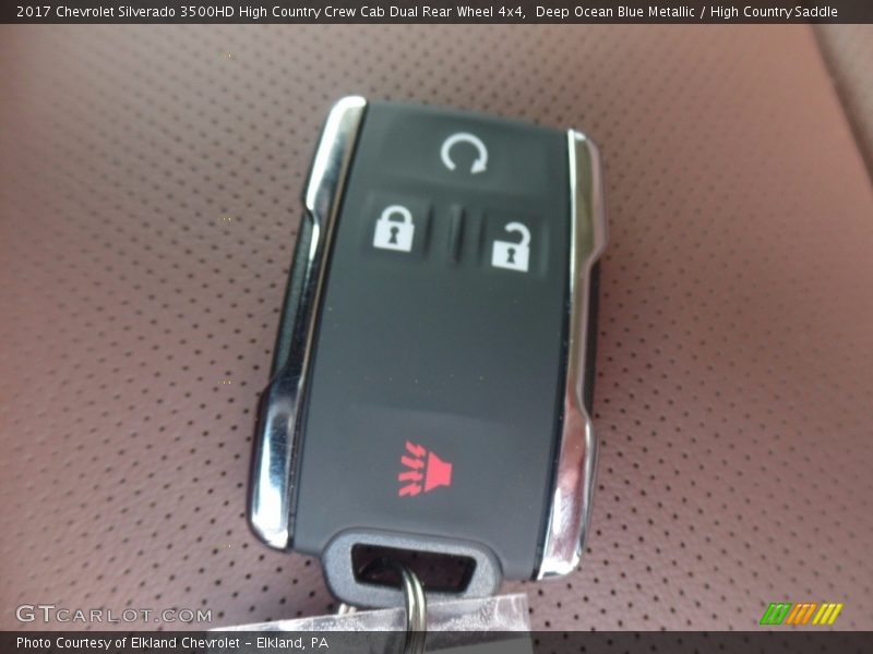 Deep Ocean Blue Metallic / High Country Saddle 2017 Chevrolet Silverado 3500HD High Country Crew Cab Dual Rear Wheel 4x4