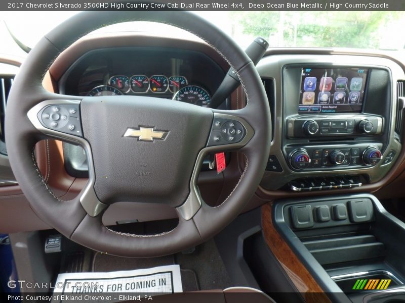 Deep Ocean Blue Metallic / High Country Saddle 2017 Chevrolet Silverado 3500HD High Country Crew Cab Dual Rear Wheel 4x4