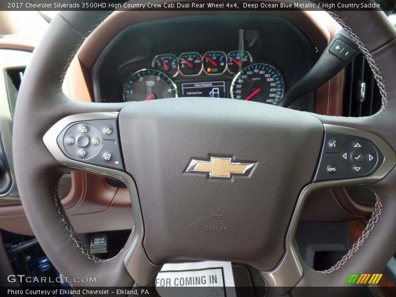 Deep Ocean Blue Metallic / High Country Saddle 2017 Chevrolet Silverado 3500HD High Country Crew Cab Dual Rear Wheel 4x4