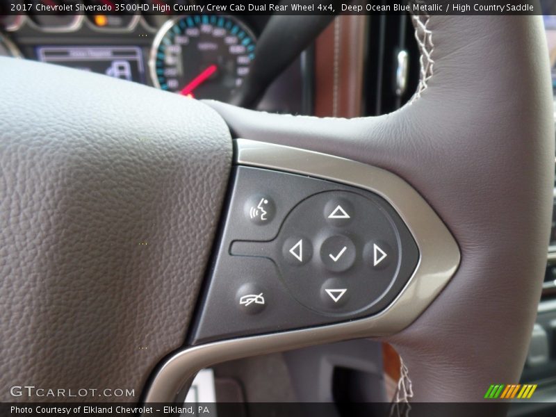 Deep Ocean Blue Metallic / High Country Saddle 2017 Chevrolet Silverado 3500HD High Country Crew Cab Dual Rear Wheel 4x4