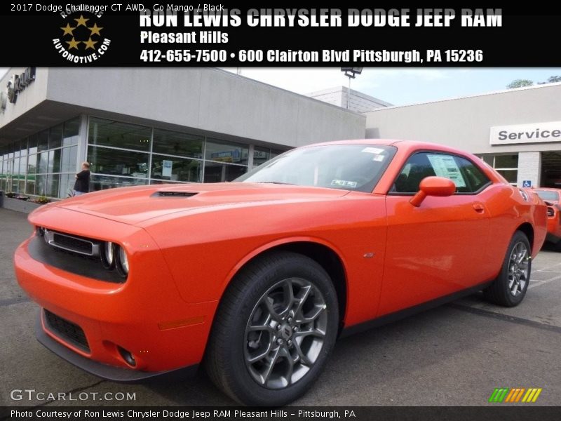 Go Mango / Black 2017 Dodge Challenger GT AWD